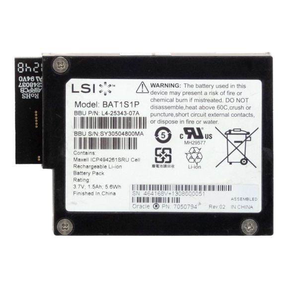 SUN 7050794 BAT1S1P BATTERY PACK MODULE MR iBBU08 L4-25343-07A