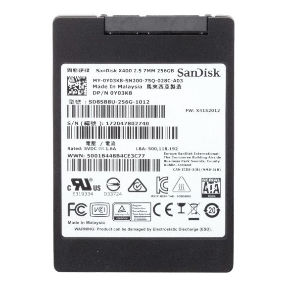 SanDisk X400 256GB TLC SATA III 2.5'' SD8SB8U-256G-1012 0Y03K8