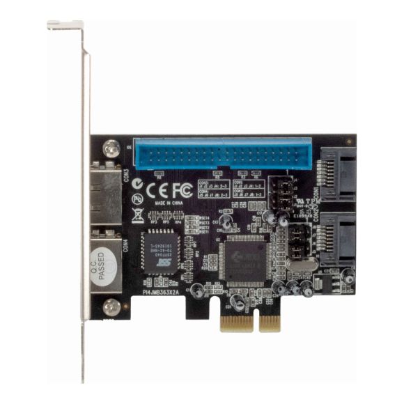 DELOCK PI4JMB363X2A 2x eSATA 2x SATA 1x IDE/ATA CONTROLLER PCIe X1