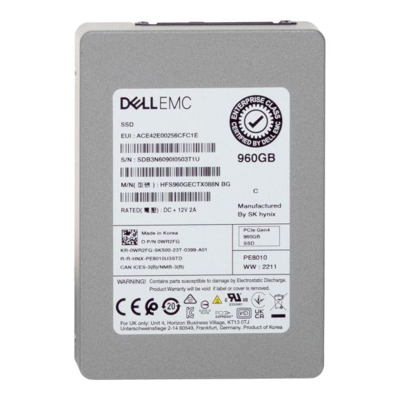 DELL 0WR2FG 960GB SSD EMC SK HYNIX GEN 4