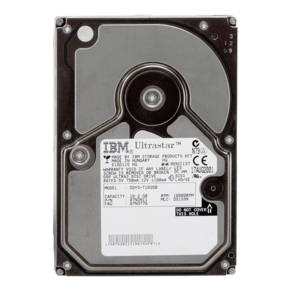 IBM 07N3776 18.2GB SCSI 60-PIN 10K RPM 07N3811 DDYS-T18350