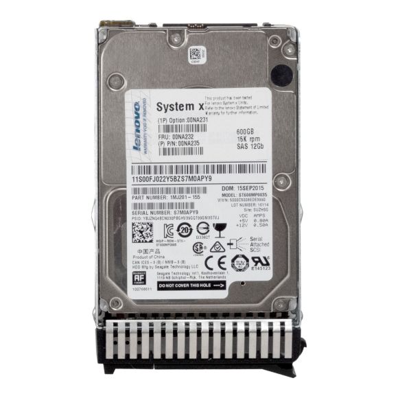 LENOVO 00NA232 600GB 15K SAS-3 00NA231 00NA235 ST600MP0035