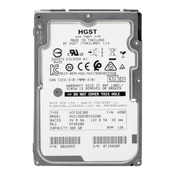 HGST Ultrastar C15K600 300GB 15K 128MB 2.5" HUC156030CSS200
