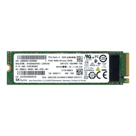 DELL 0988CH 256GB TLC PCIe NVMe M.2 HFS256GD9TNG-L2A0A