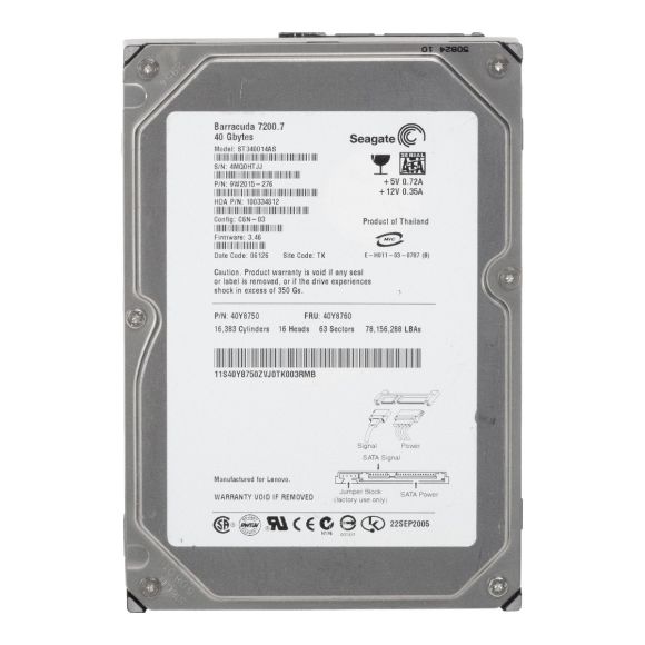 IBM 40Y8760 40GB SATA 40Y8750 ST340014AS