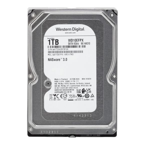 WD RED PLUS 1TB 5.4K 64MB SATA III 3.5'' WD10EFPX NX HA510 NASWare 3.0