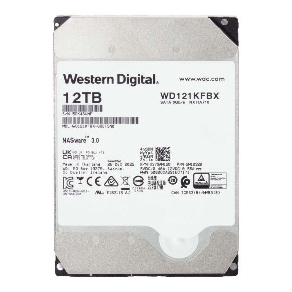 WD RED PRO WD121KFBX 12TB NASWARE 3.0 SATA III 7.2K RPM 256MB CACHE