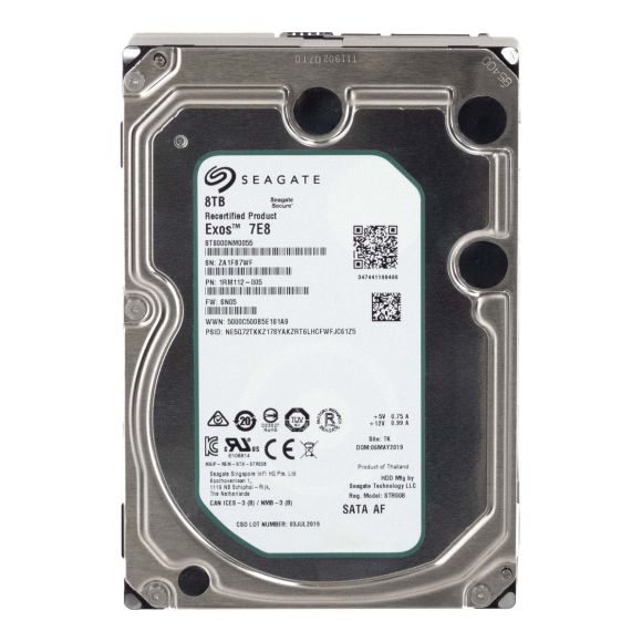 SEAGATE EXOS 7E8 8TB 7.2K 256MB SATA III 3.5'' ST8000NM0055