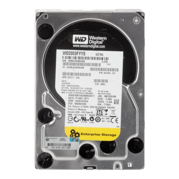 HP MB2000EAZNL 2TB 3G 7.2K 3.5 SATA HDD