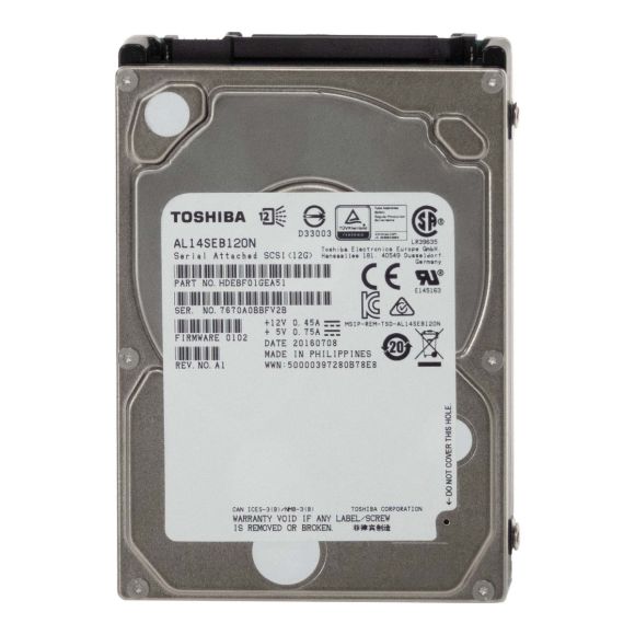 TOSHIBA 1.2TB 10K 128MB SAS-3 2.5" AL14SEB120N