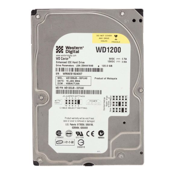 WD CAVIAR 120GB 7.2K 8MB ATA 3.5'' WD1200JB-00FUA0