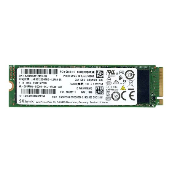 DELL 0V4RWG 512GB TLC PCIe NVMe M.2 HFS512GD9TNG-L2A0A BA