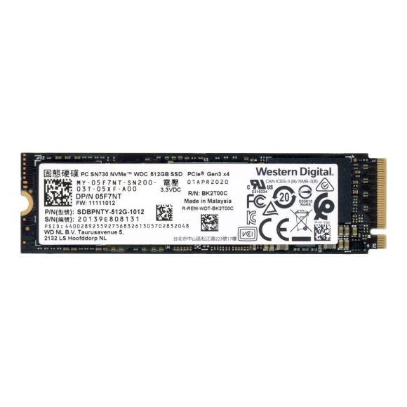 DELL 05F7NT 512GB TLC PCIe NVMe M.2 SDBPNTY-512G-1012