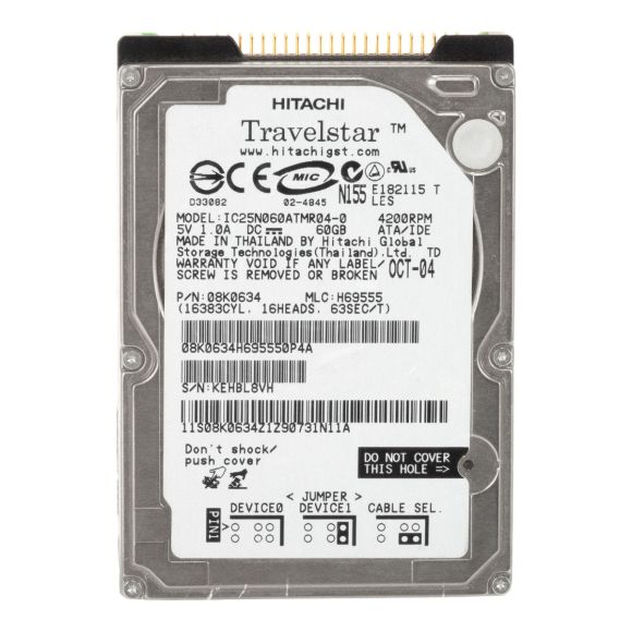 HITACHI TravelStar 80GN 60GB ATA 4.2K 8MB 2.5'' IC25N060ATMR04-0