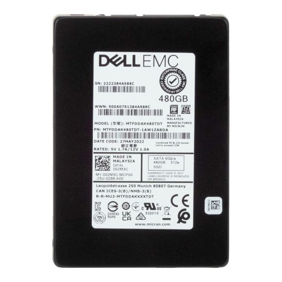 DELL 002M3C 480GB TLC SATA III 2.5'' MTFDDAK480TDT