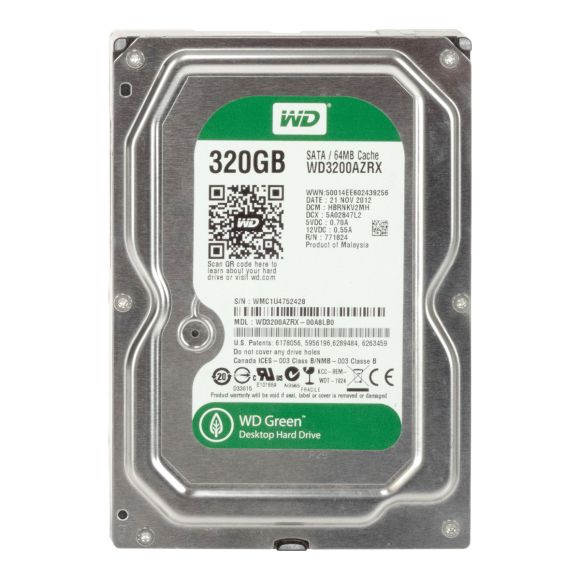 WD GREEN 320GB 5.4K 64MB SATA III 3.5'' WD3200AZRX