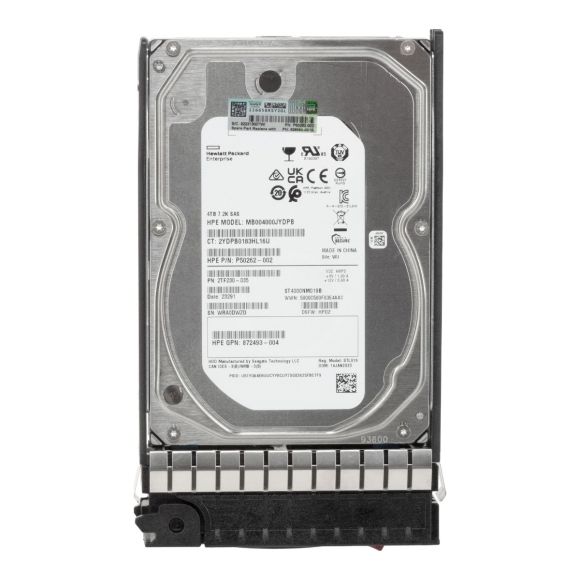 HP P50262-002 826550-001 4TB 7.2K 256MB SAS-3 3.5'' MB004000JYDPB