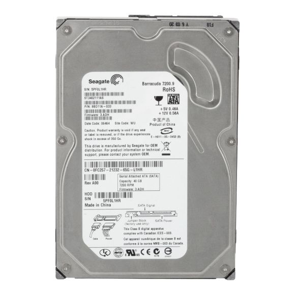 DELL 0FC257 40GB 7.2K 2MB SATA II 3.5'' ST3402111AS 