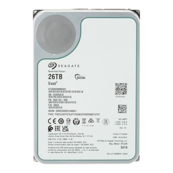 SEAGATE EXOS 26TB 7.2K 256MB SATA III 3.5'' ST26000NM000C