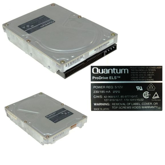 HDD QUANTUM ProDrive ELS PI04S025 42MB 3600RPM SCSI 50-PIN 3.5''