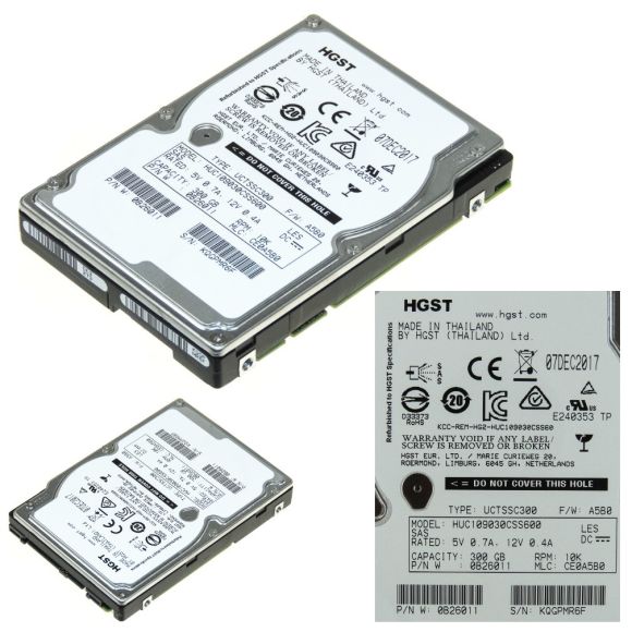 HGST HUC109030CSS60 300 GB 10K 2.5 SAS 0B26011