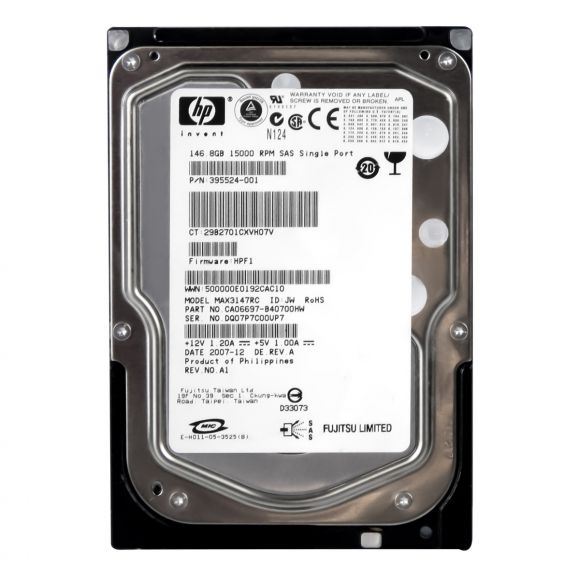 HP 395524-001 146GB 15K SAS 3.5"