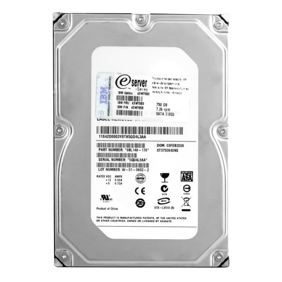 DYSK IBM 43W7583 750GB 7.2K SATA II 43W7658