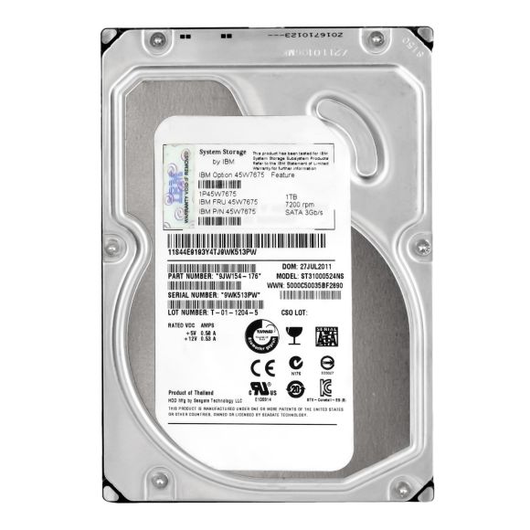 IBM 45W7675 1TB SATA 7.2K 3Gb