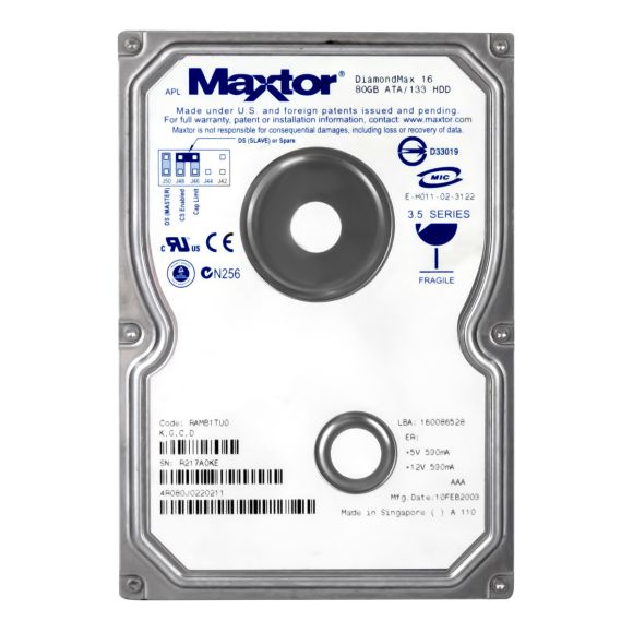 MAXTOR DiamondMax 16 80GB 5.4K 2MB ATA 3.5'' 4R080J0