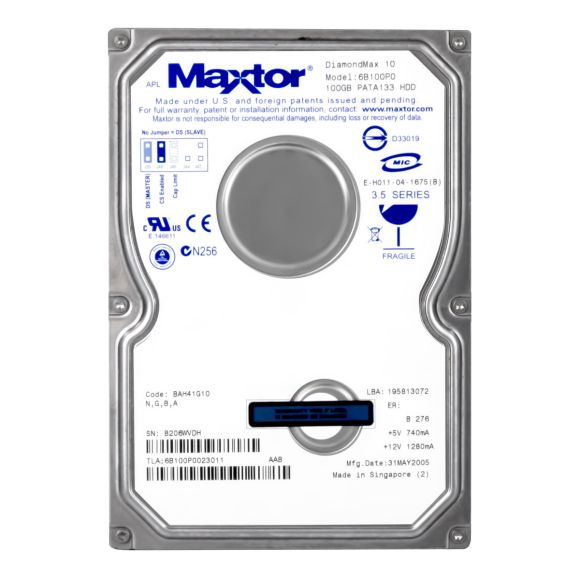 MAXTOR DiamondMax 10 100GB 7.2K 8MB ATA 3.5'' 6B100P0