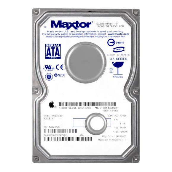 MAXTOR DiamondMax 10 160GB 7.2K 8MB SATA 3.5'' 6B160M0