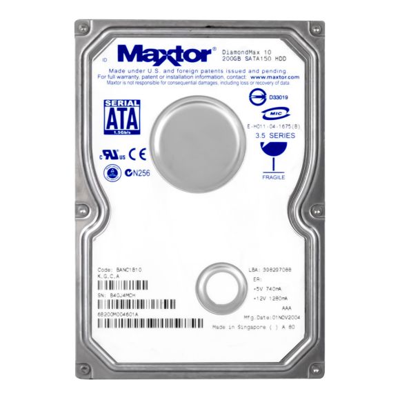 MAXTOR 6B200M0 200GB SATA I 7200RPM 3.5''