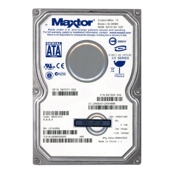 MAXTOR DiamondMax 10 80GB 7.2K 8MB SATA 3.5'' 6L080M0
