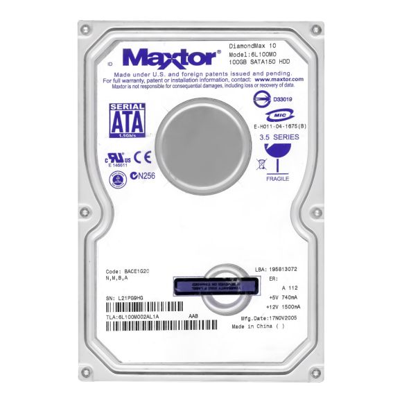 MAXTOR DiamondMax 10 100GB 7.2K 8MB SATA 3.5'' 6L100M0