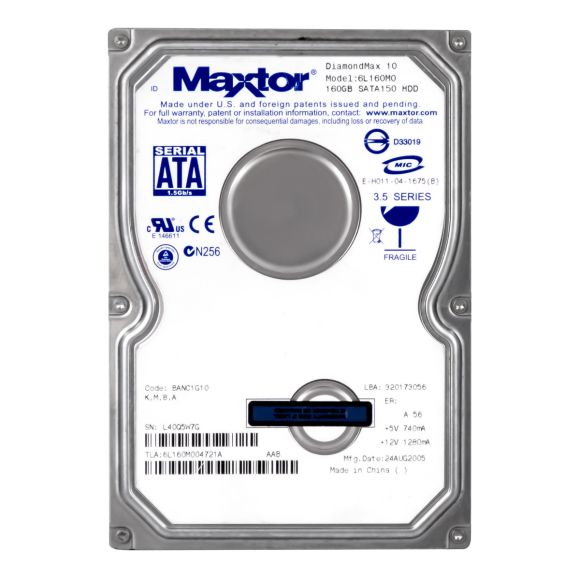 MAXTOR DiamondMax 10 160GB 7.2K 8MB SATA 3.5'' 6L160M0