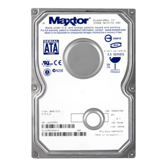 MAXTOR 6L200M0 200GB SATA 7200RPM 3.5''