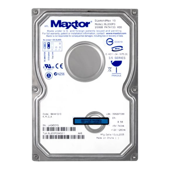 MAXTOR DiamondMax 10 200GB 7.2K 8MB ATA 3.5'' 6L200P0