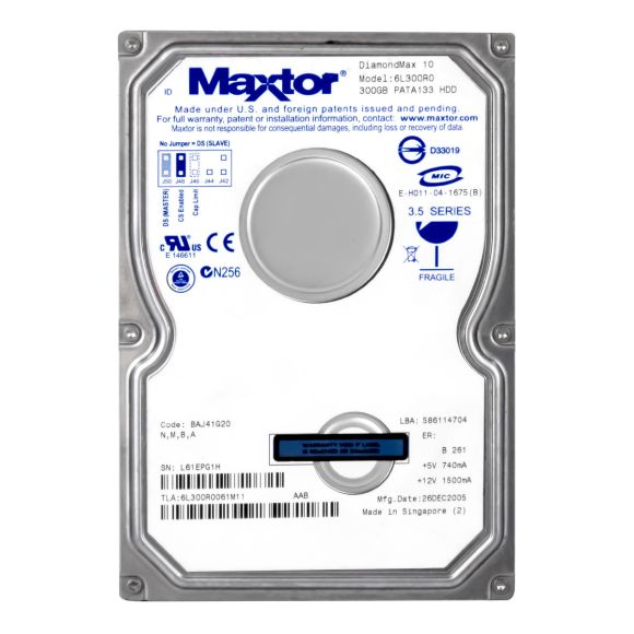 MAXTOR 6L300R0 HDD 300GB 16MB IDE ATA DIAMONDMAX 10 3.5"