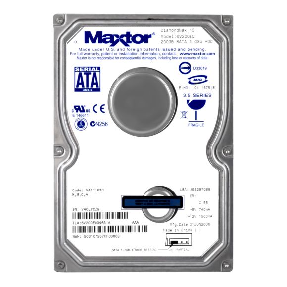 MAXTOR 6V200E0 200GB SATA II 7200RPM 3.5''