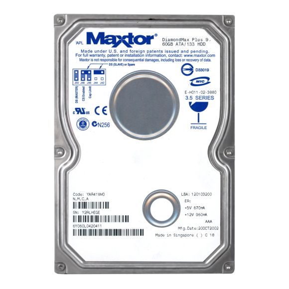 MAXTOR 6Y060L0 60GB ATA 7200RPM 3.5''
