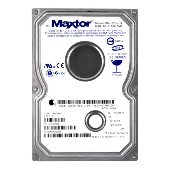 MAXTOR 6Y080M0 HDD 80GB 7.2K DIAMONDMAX PLUS 9 SATA 3.5"
