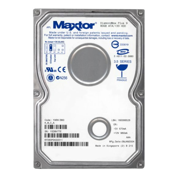 MAXTOR 6Y080P0 80GB ATA 7200RPM 8MB 3.5''