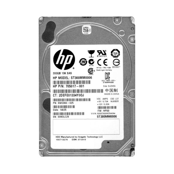 DYSK HP 705017-001 300GB 10k 6Gb SAS 2.5" ST300MM0006