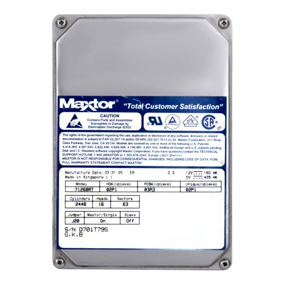 MAXTOR 1.2GB 4.5K ATA 3.5'' 71260AT