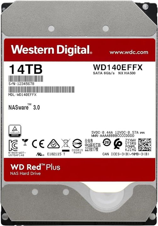 WD RED PLUS 14TB 7.2K 512MB SATA III 3.5'' WD140EFFX NASware 3.0