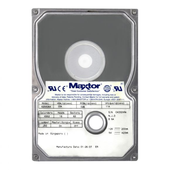 MAXTOR 82560A4 2.5 GB ATA 5400RPM DiamondMax 1280 3.5