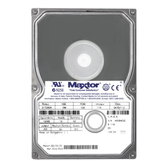 MAXTOR DiamondMax 4320 17.2GB 5.4K ATA 3.5'' 91728D8
