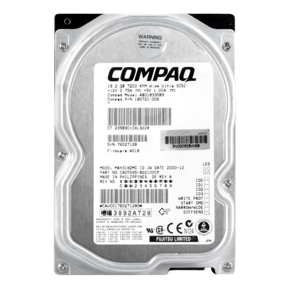 COMPAQ AB018335B9 18.2 GB 7.2K SCSI 80-PIN