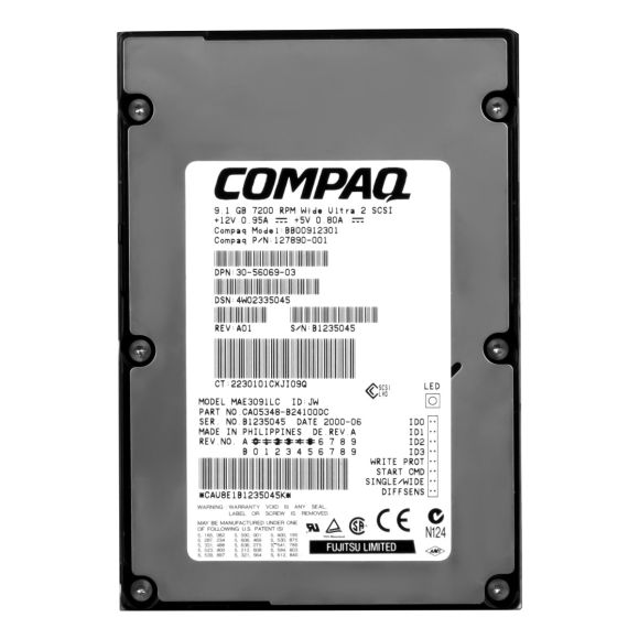 COMPAQ 127890-001 9.1GB 7.2K 2MB ULTRA2 WIDE SCSI 3.5'' BB00912301