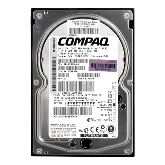 COMPAQ 180726-005 18.2GB 10K SCSI 68-PIN 3.5'' BD018735C7